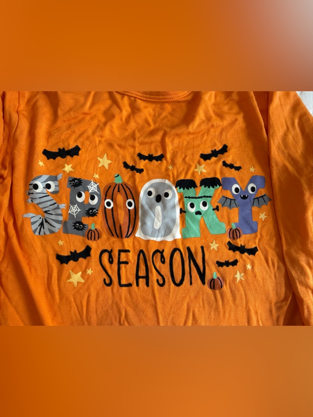 Little Sleepies "Spooky Season" Long Sleeve Halloween Tee - Picture 2 of 3